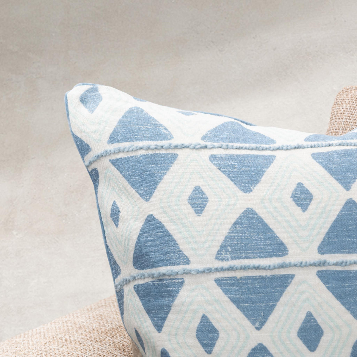 Seaside Trellis Pillow - Harbor Blue / 22"x22" by Classic Home - view 5