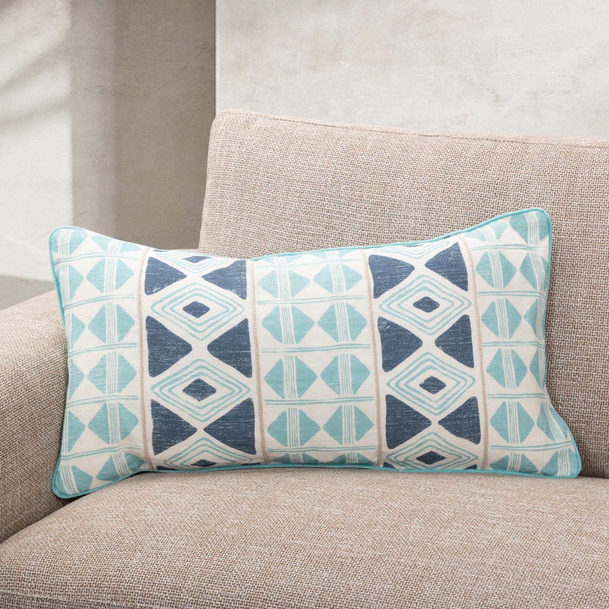 Mosaic Pillow - Navy Blue / 14"x26" by Classic Home - view 4