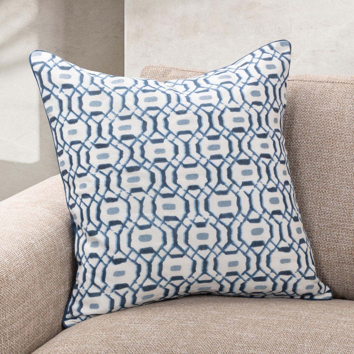 Capri Coast Pillow - Navy Blue / 22"x22" by Classic Home - view 4