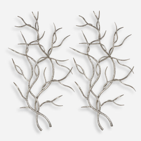 Silver Branches Wall Art S/2