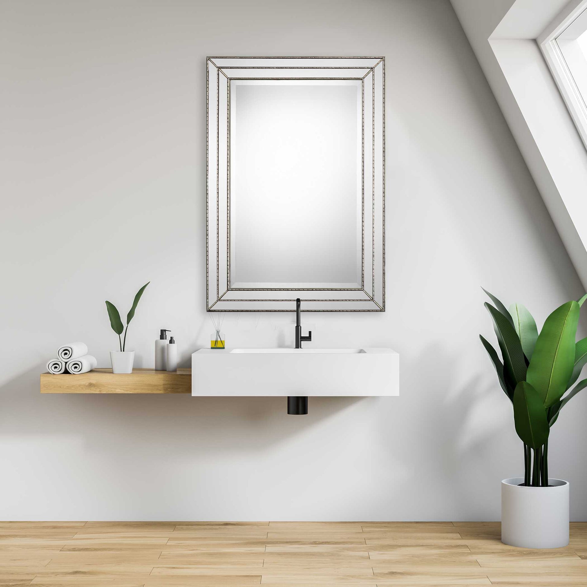 Ansley Metallic Silver Wall Mirror