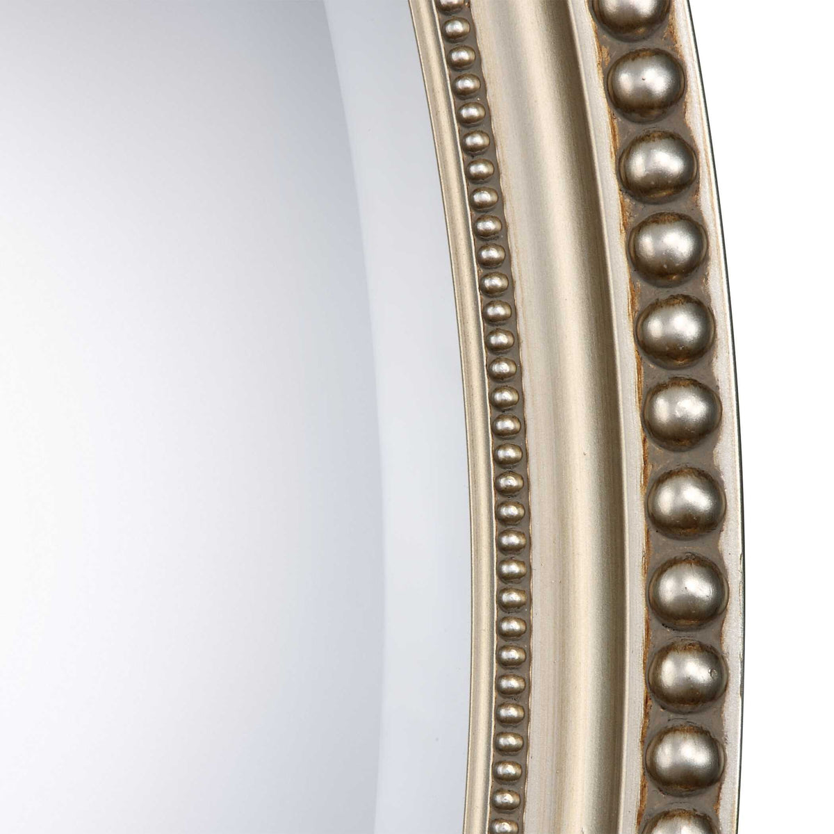 Aubrey Beaded Metallic Silver Wall Mirror