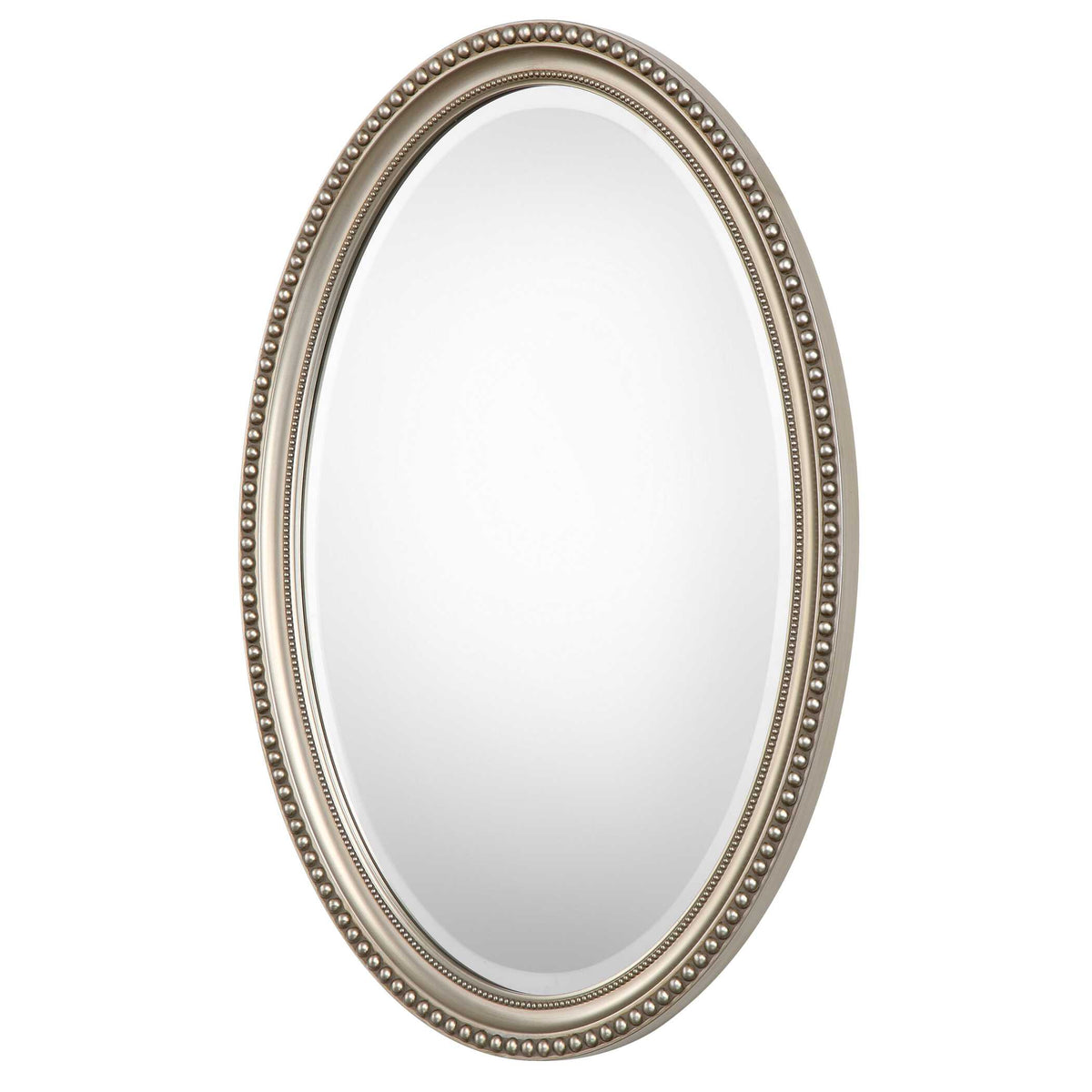 Aubrey Beaded Metallic Silver Wall Mirror