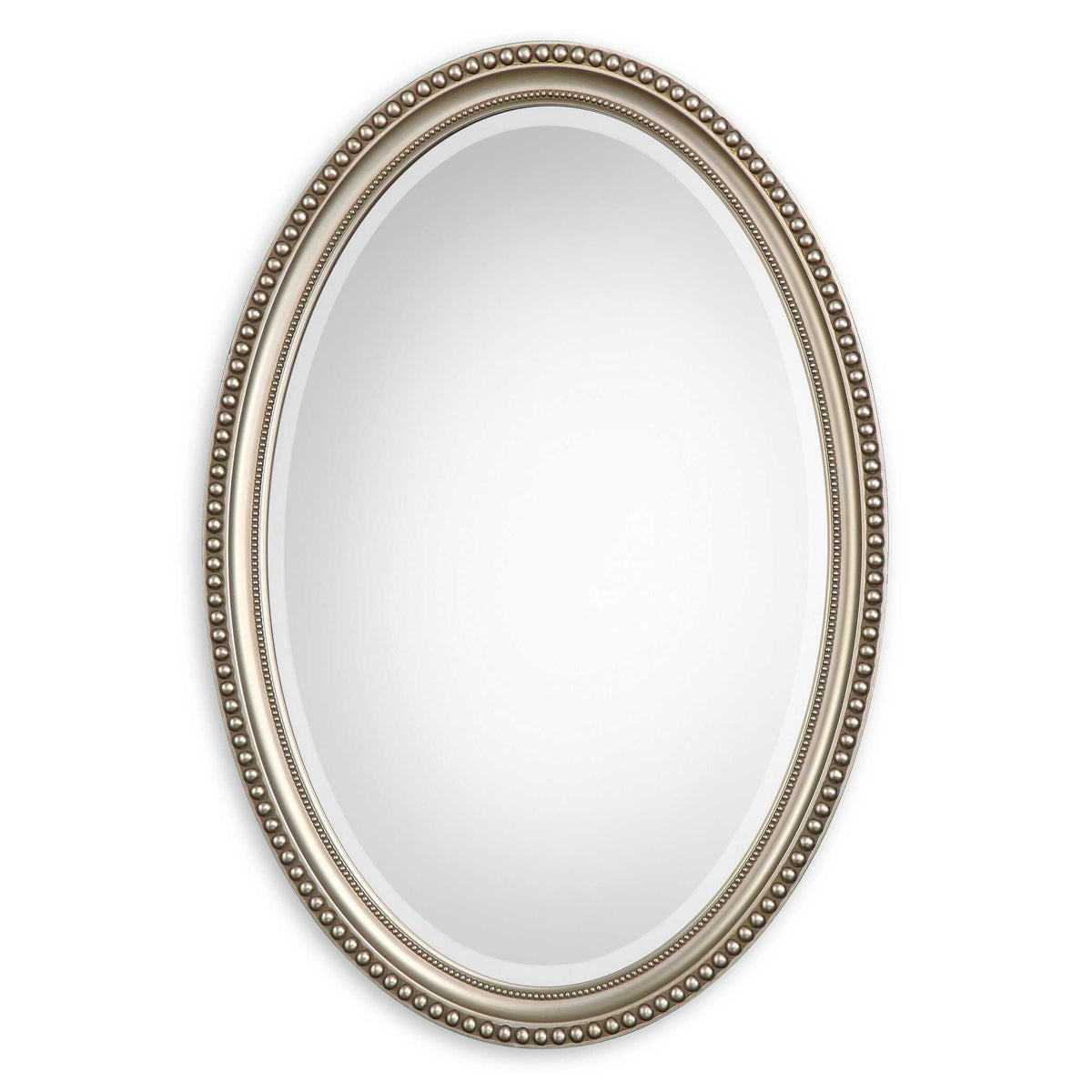 Aubrey Beaded Metallic Silver Wall Mirror
