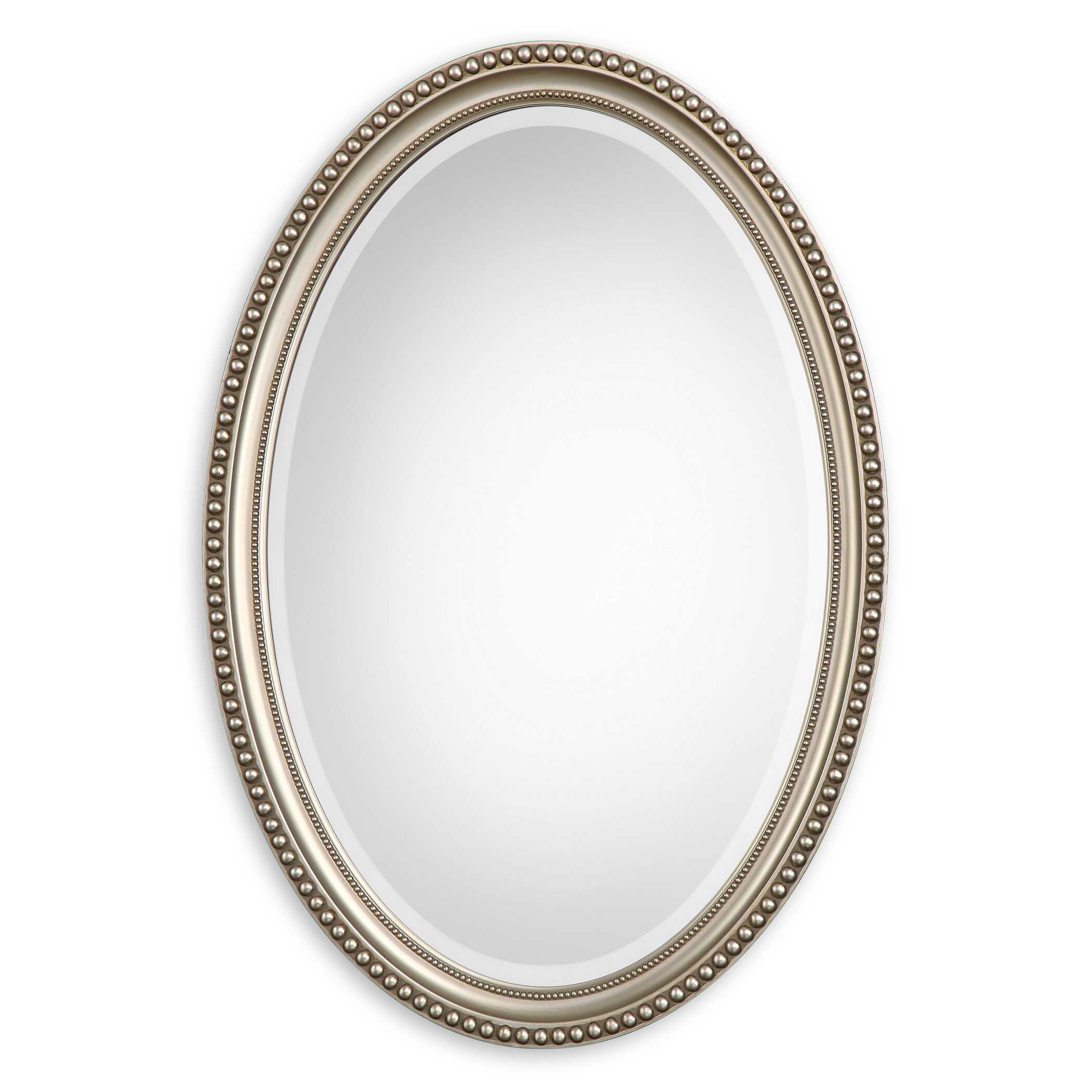 Aubrey Beaded Metallic Silver Wall Mirror