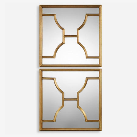 Misa Gold Square Mirrors S/2