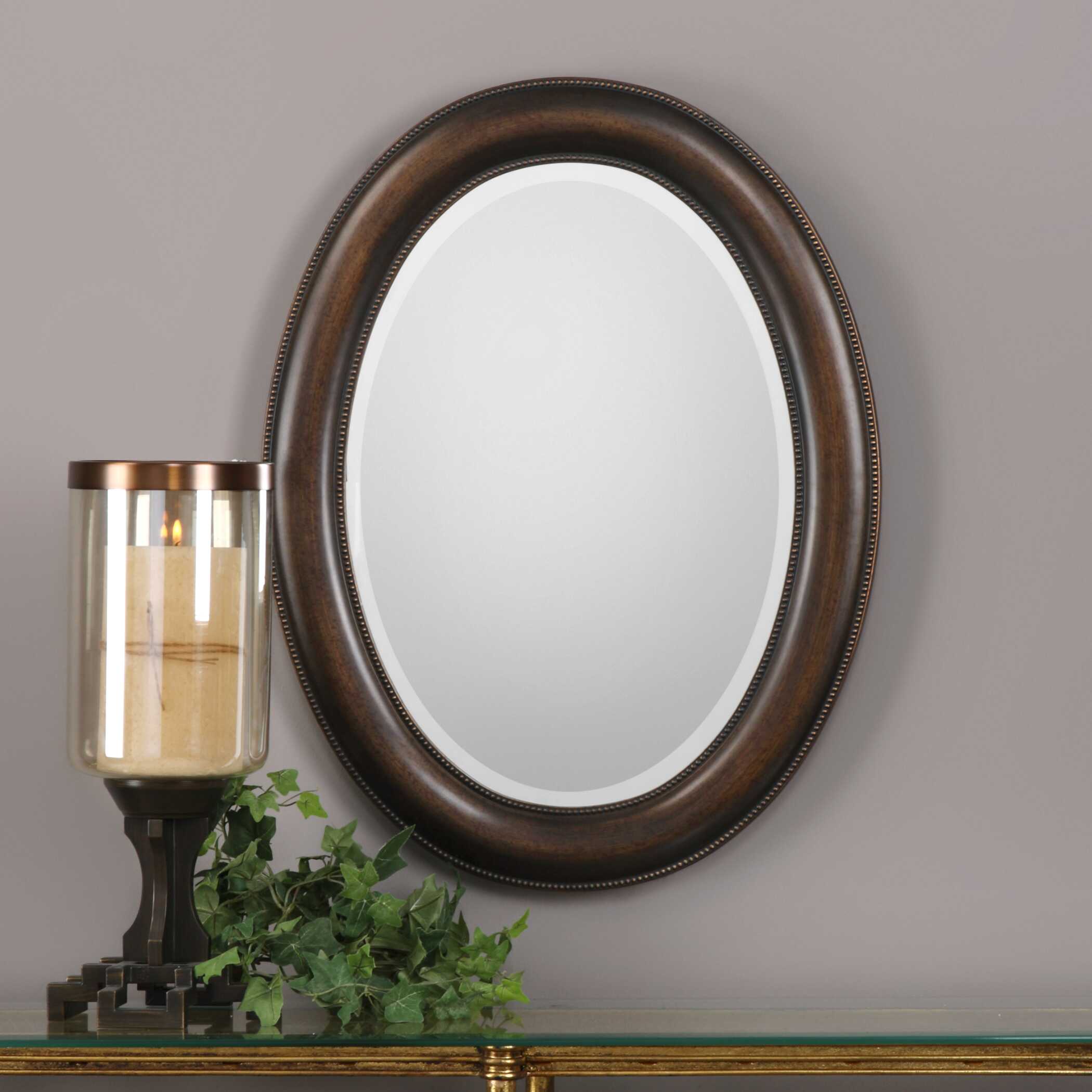 Bracken Beaded Dark Bronze Wall Mirror