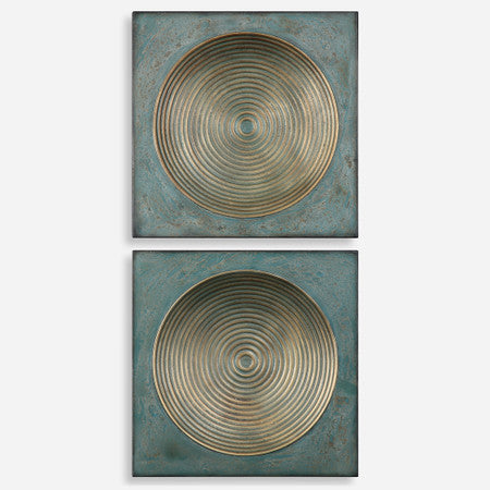 Sybil Antique Gold Squares S/2
