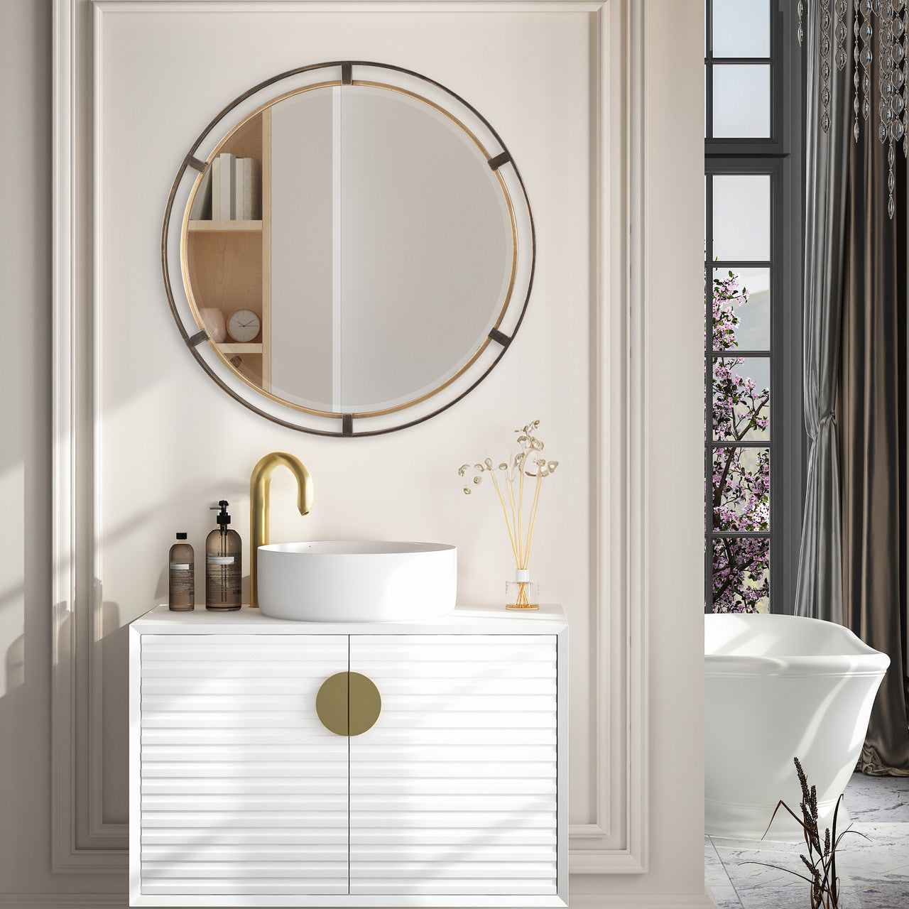 Uttermost Carrizo Bronze Round Mirror