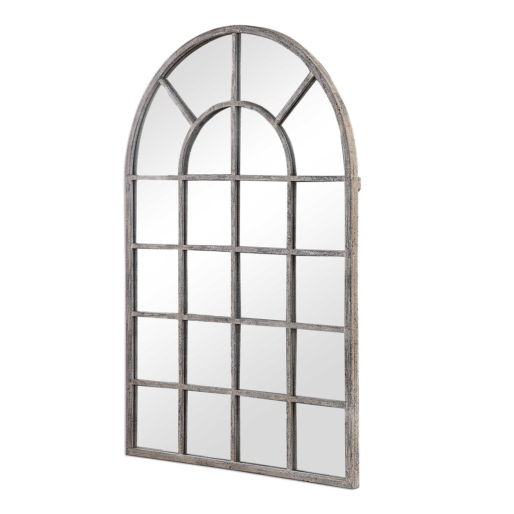 Camden Arched Rust Iron Wall Mirror