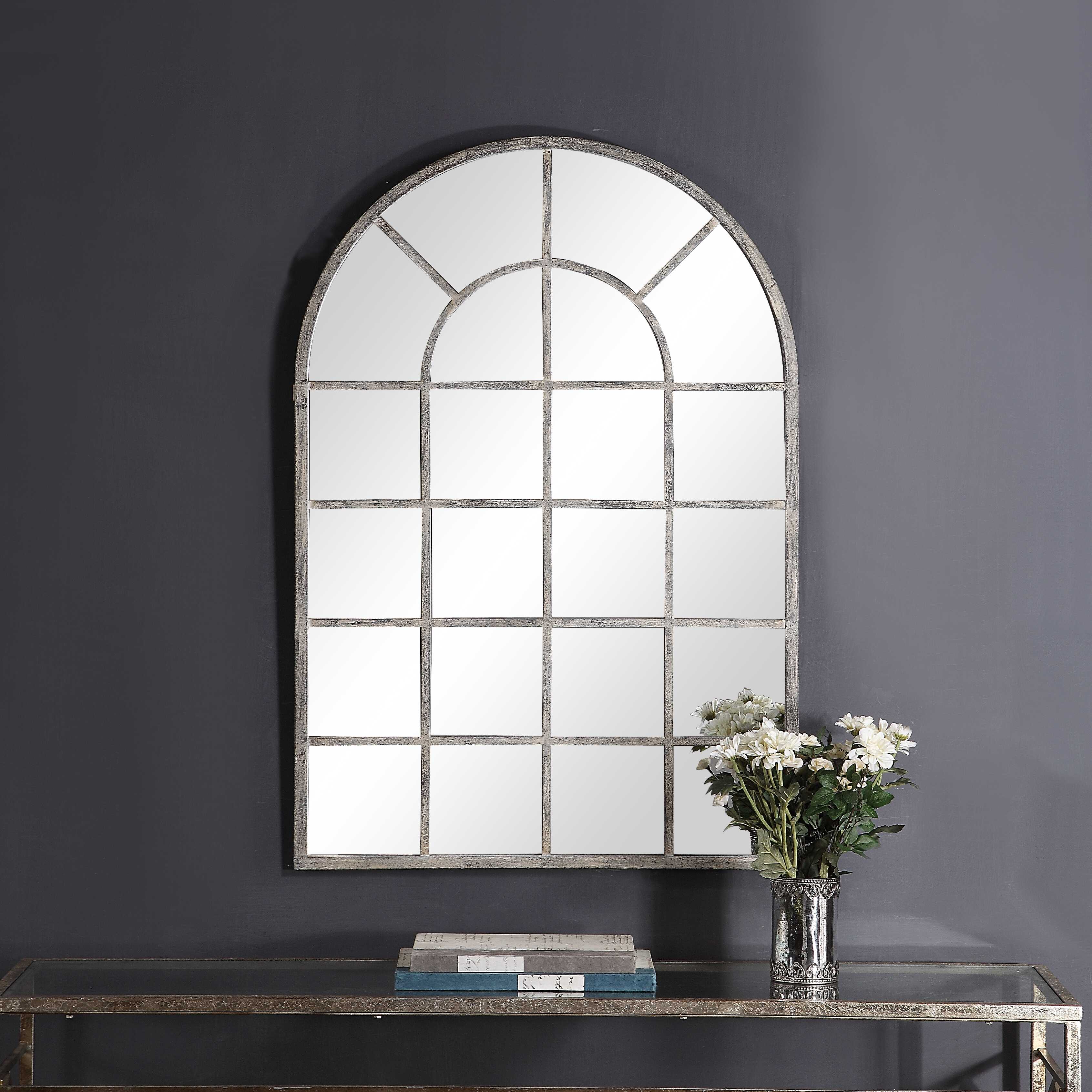Camden Arched Rust Iron Wall Mirror