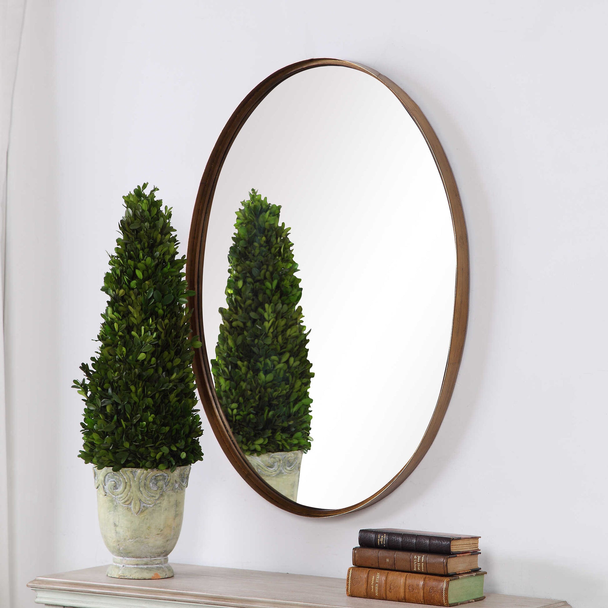Cassian Oval Gold Iron Wall Mirror