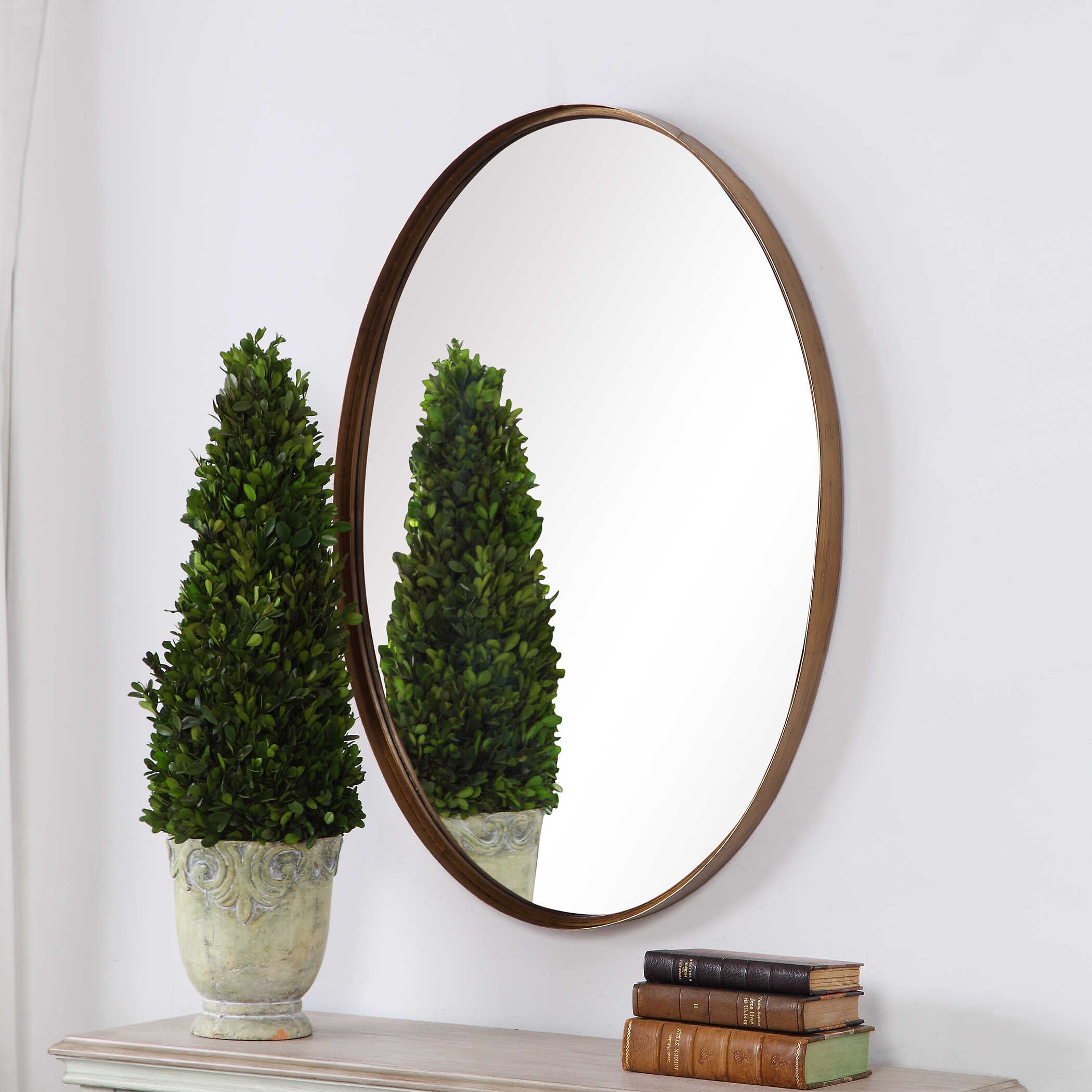 Cassian Oval Gold Iron Wall Mirror