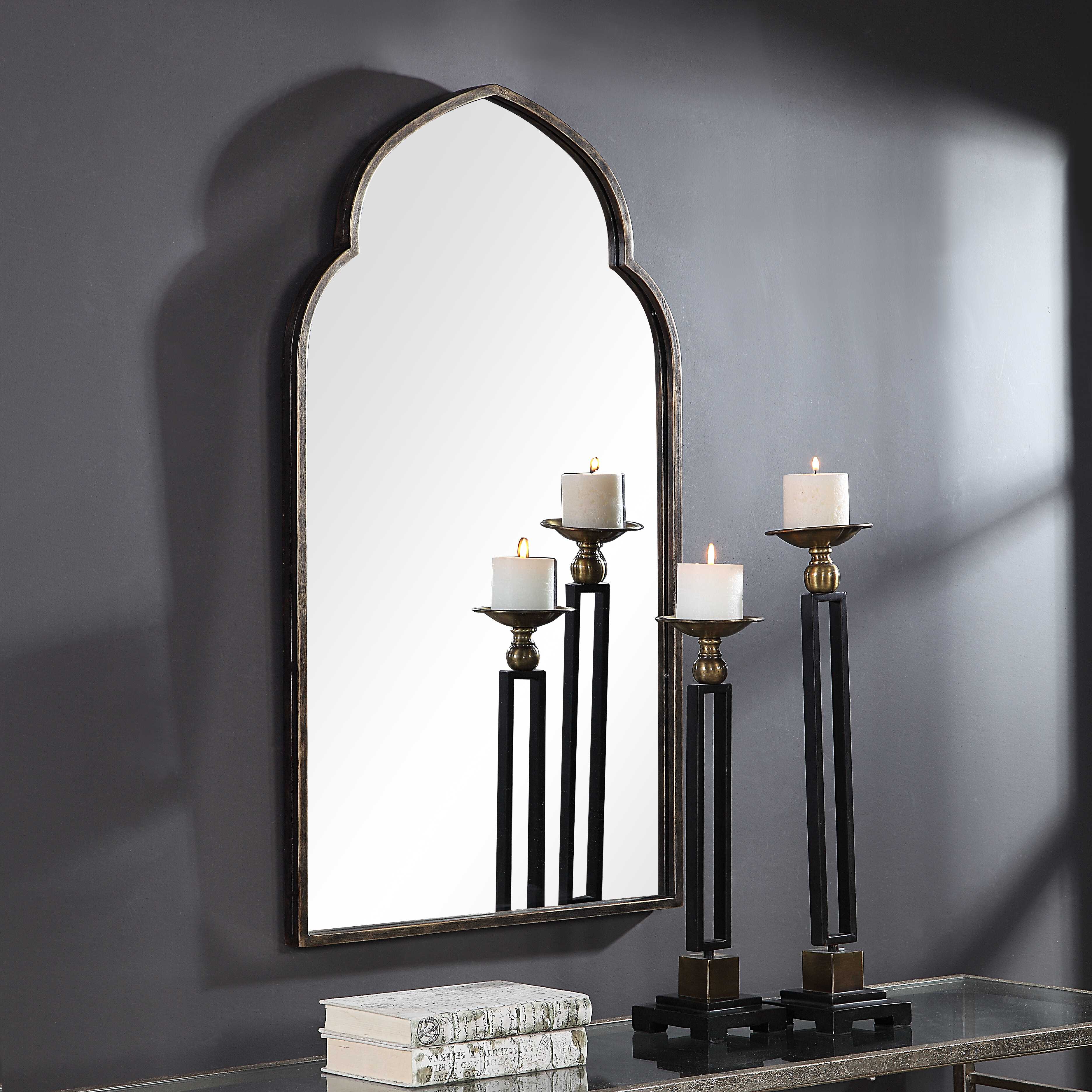 Clemence Dark Bronze Iron Wall Mirror