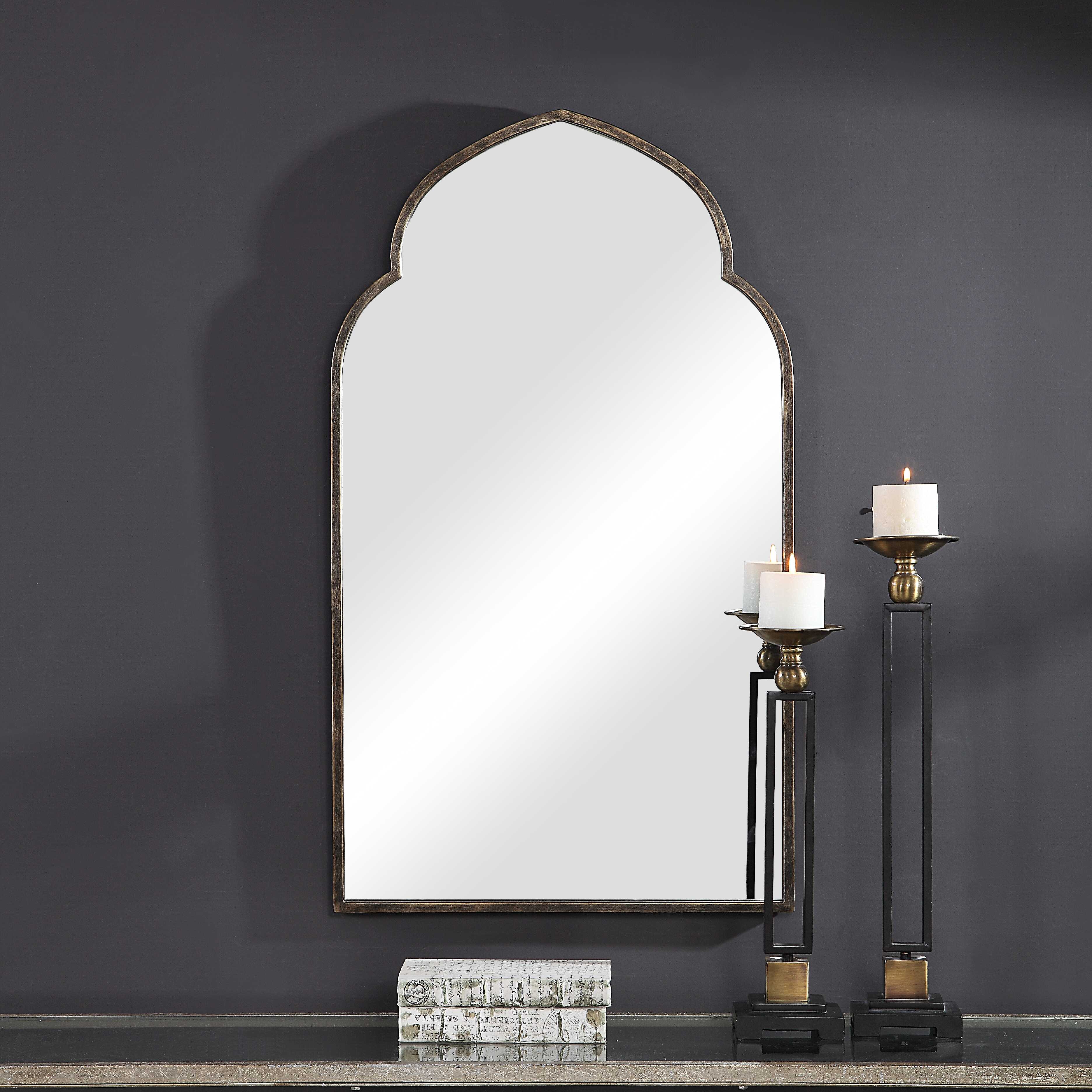 Clemence Dark Bronze Iron Wall Mirror