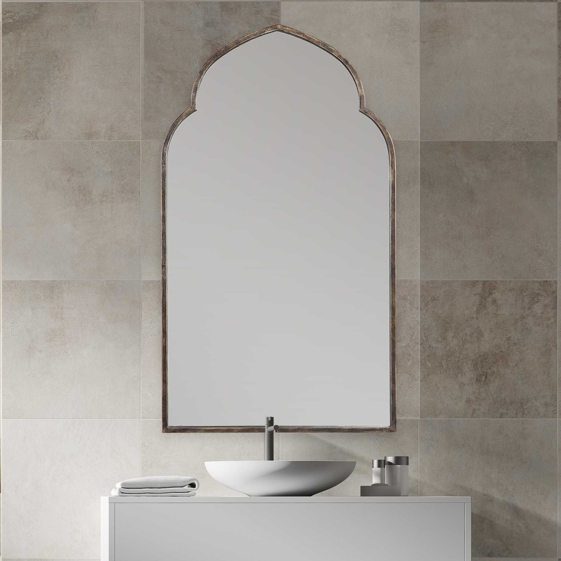 Clemence Dark Bronze Iron Wall Mirror