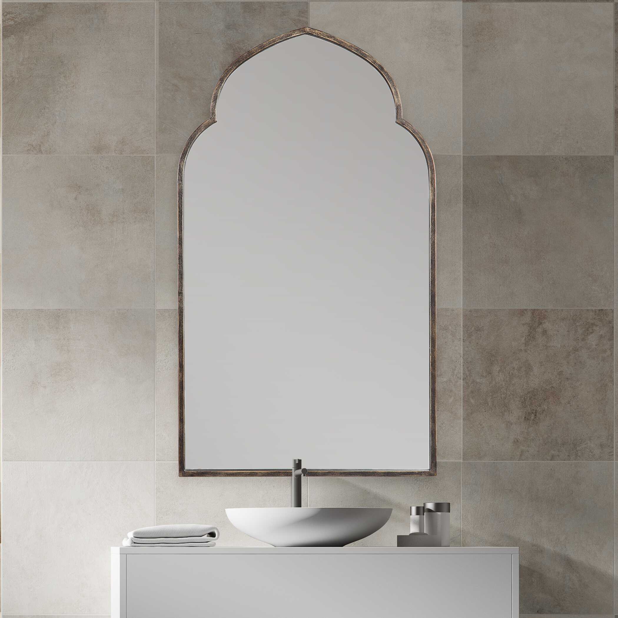Clemence Dark Bronze Iron Wall Mirror