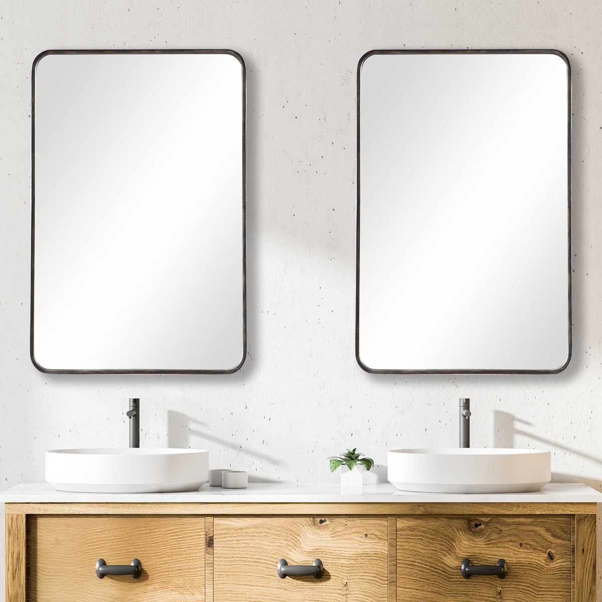 Corwin Round Dark Bronze Wall Mirror