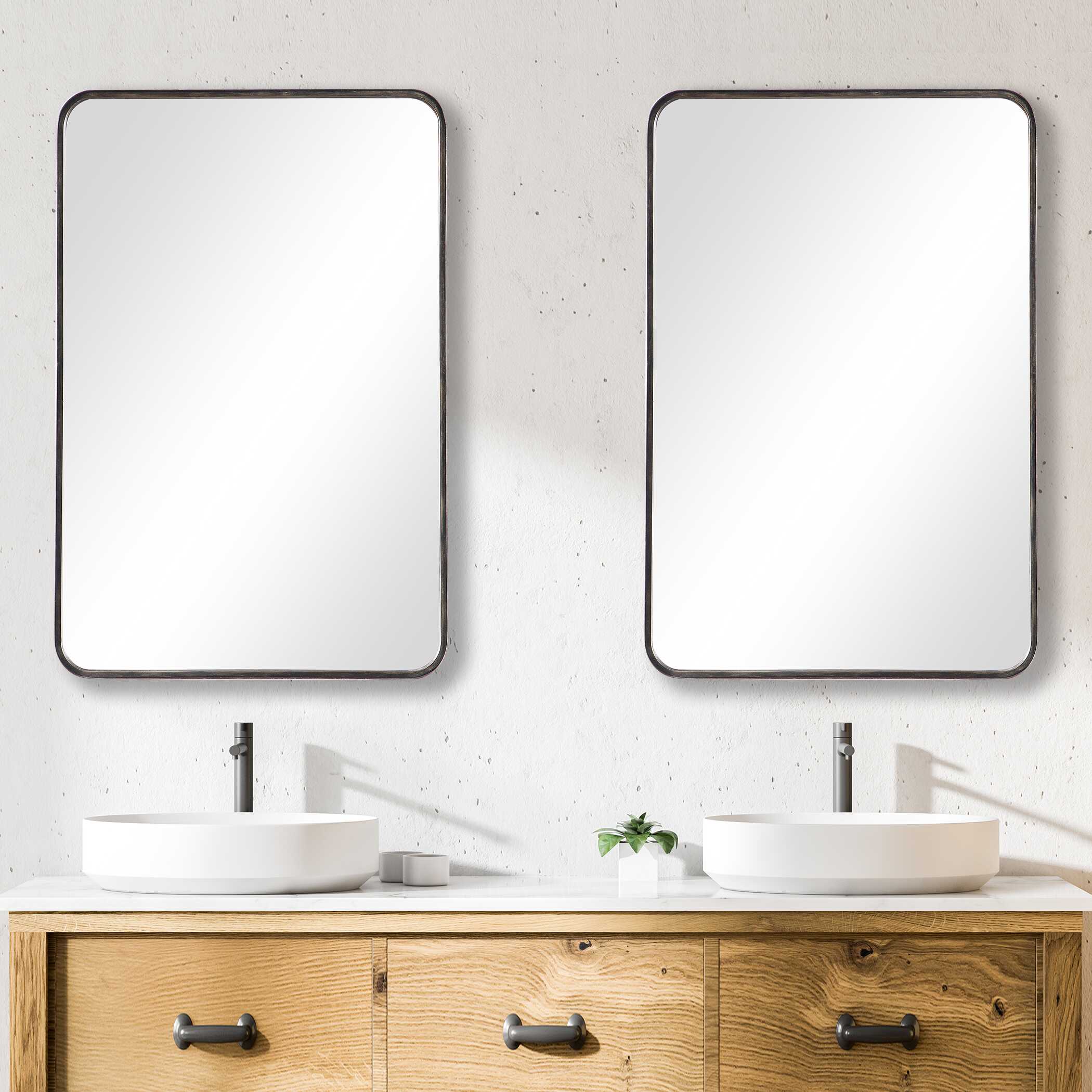 Corwin Round Dark Bronze Wall Mirror