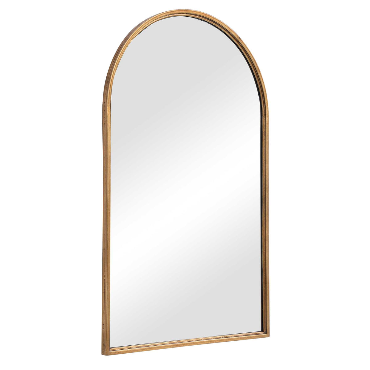 Elowen Arched Gold Iron Wall Mirror