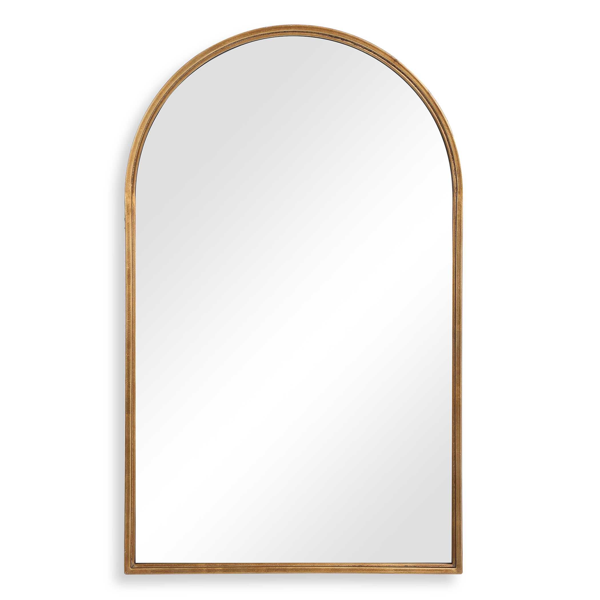 Elowen Arched Gold Iron Wall Mirror