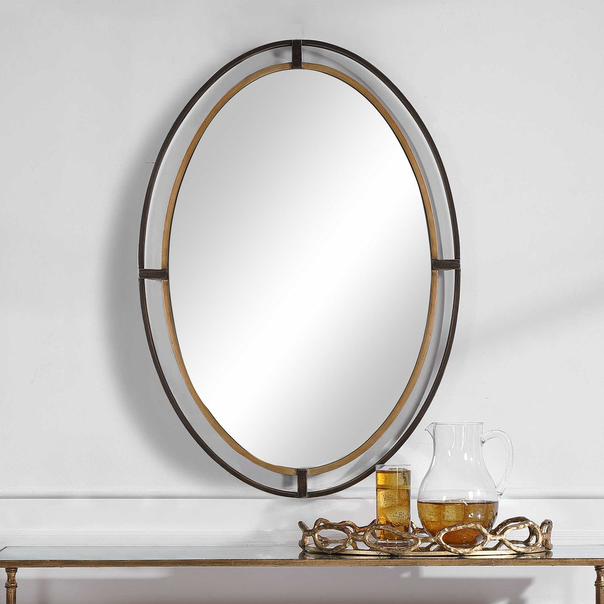 Fenwick Oval Rust Iron Wall Mirror
