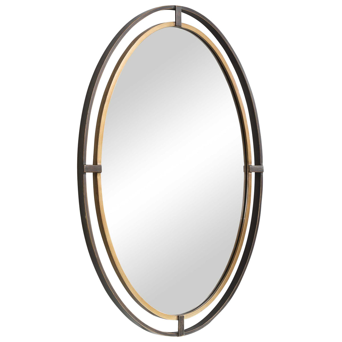 Fenwick Oval Rust Iron Wall Mirror