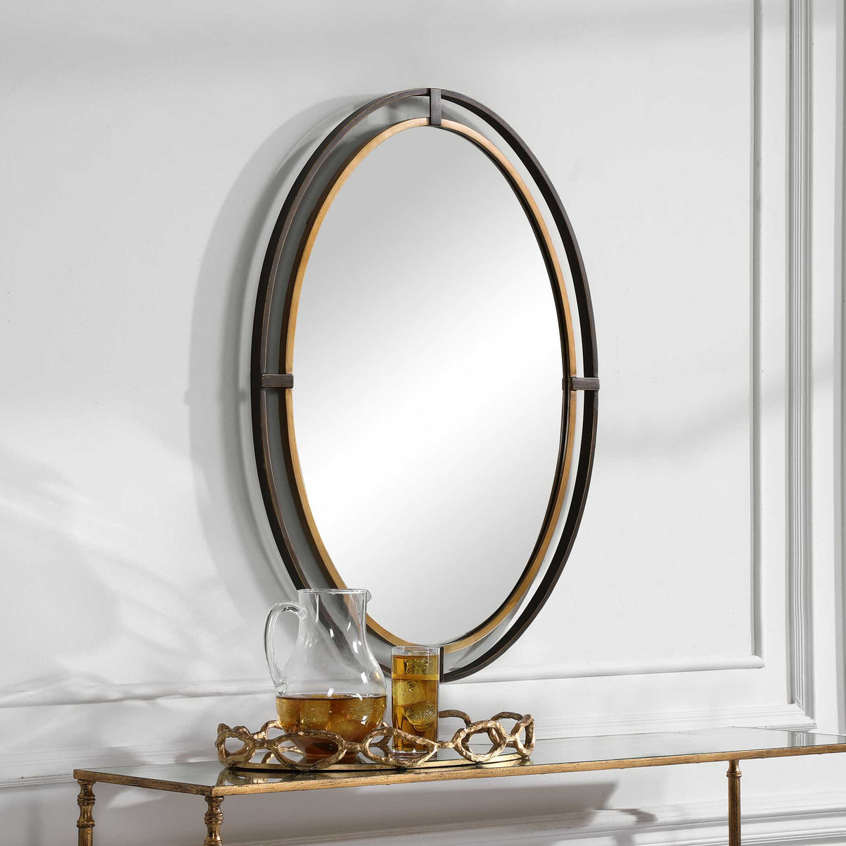Fenwick Oval Rust Iron Wall Mirror
