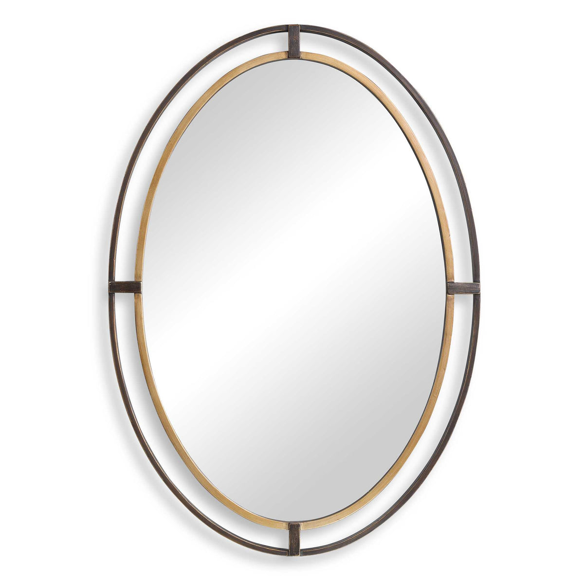 Fenwick Oval Rust Iron Wall Mirror