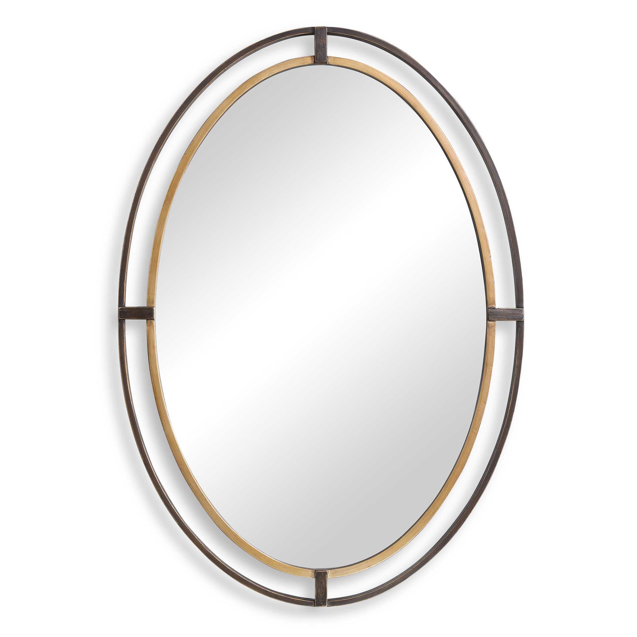 Fenwick Oval Rust Iron Wall Mirror