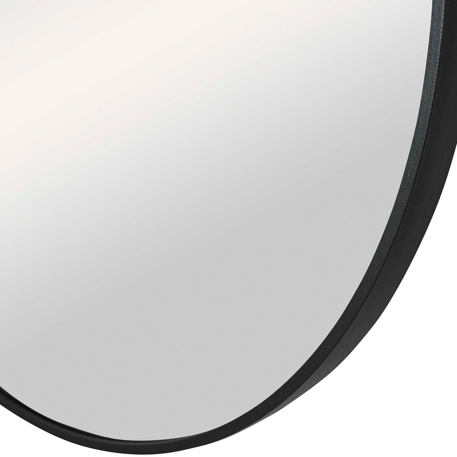 Larkin Round Satin Black Wall Mirror