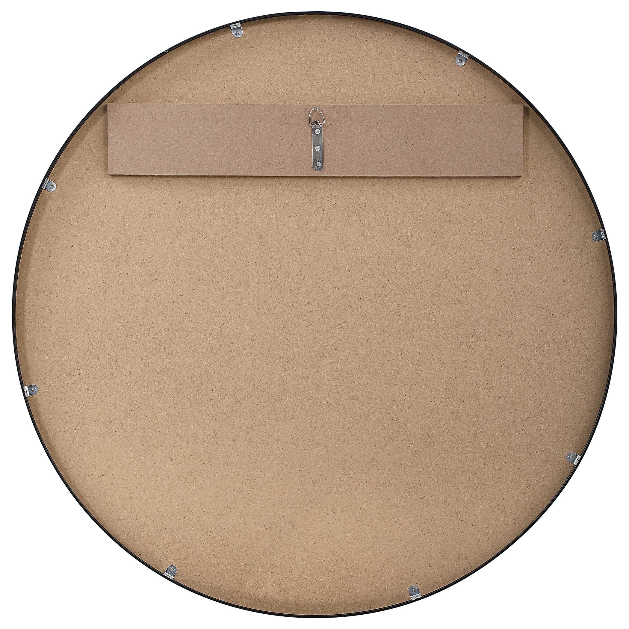 Larkin Round Satin Black Wall Mirror