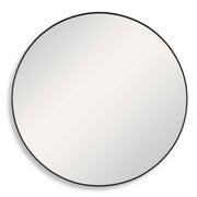 Larkin Round Satin Black Wall Mirror
