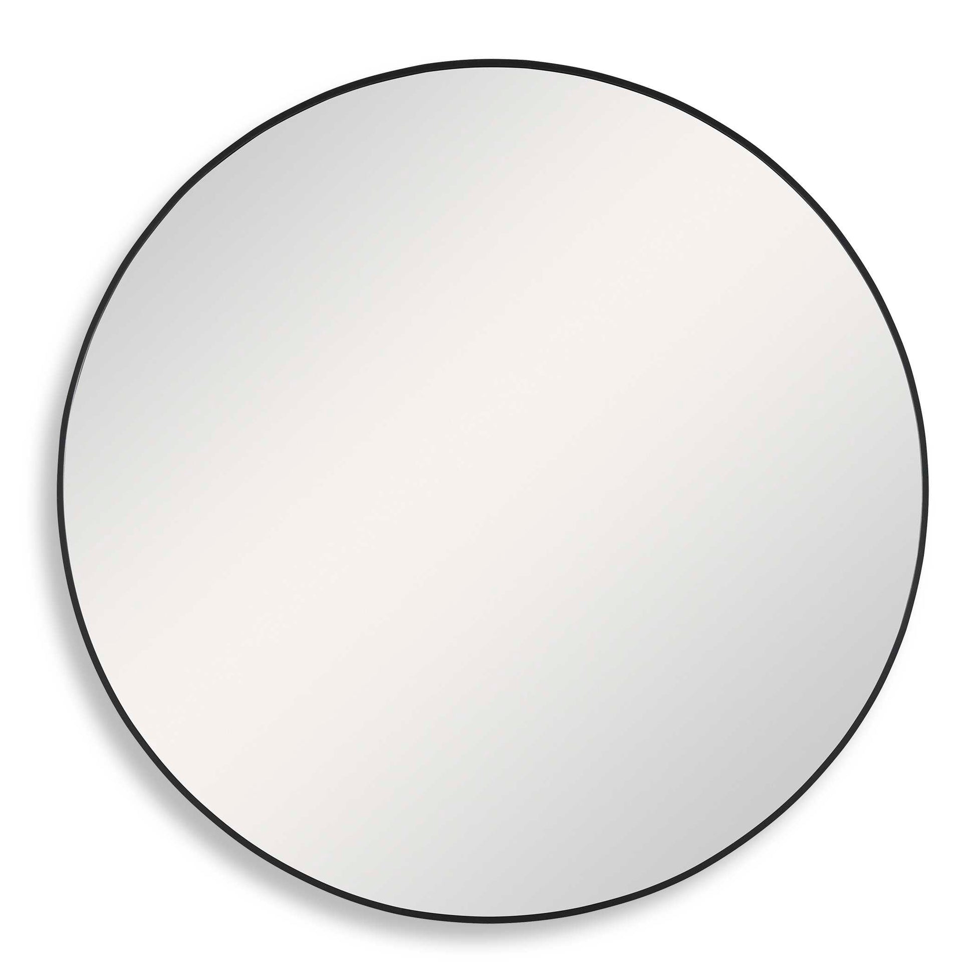 Larkin Round Satin Black Wall Mirror