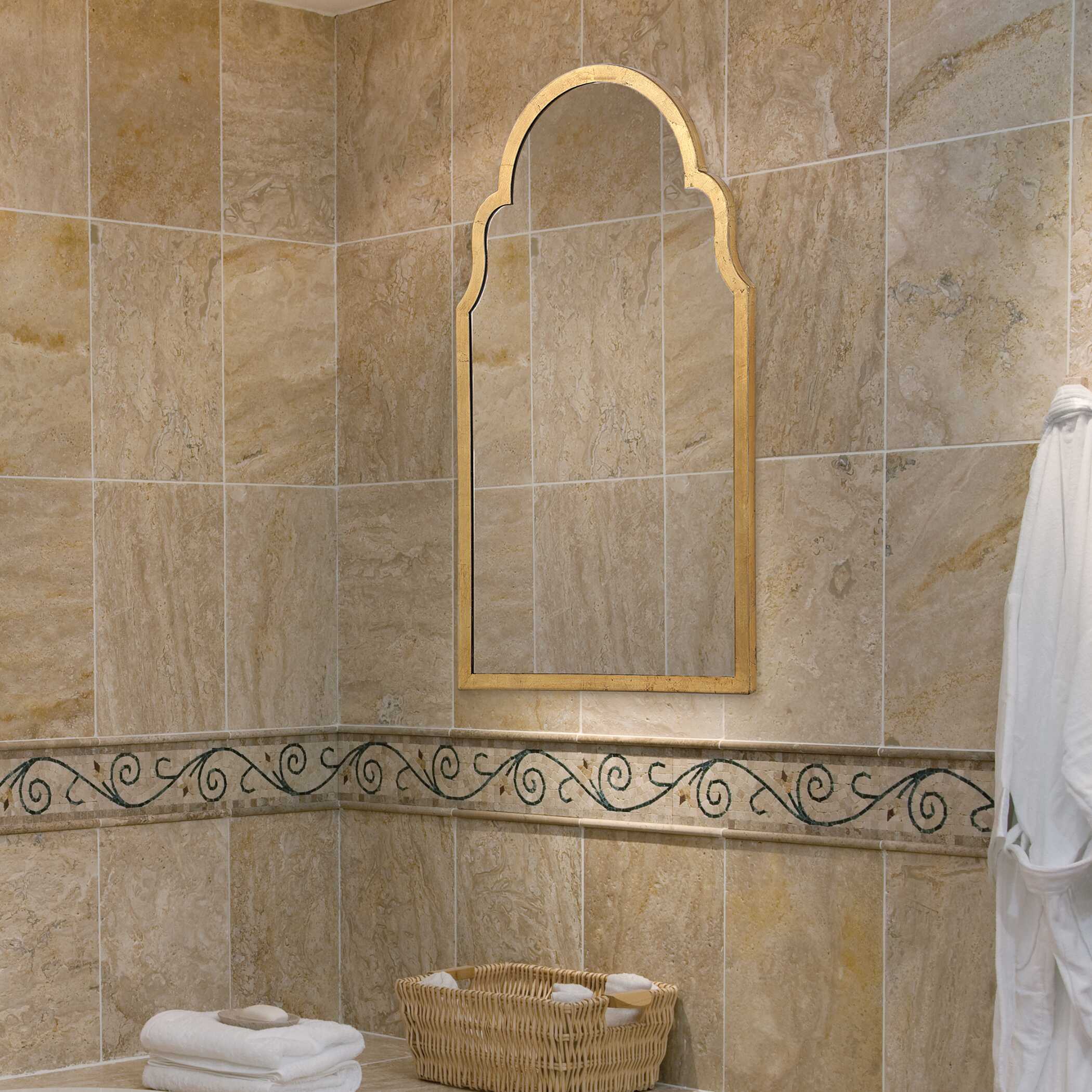 Harlow Arched Gold Iron Wall Mirror