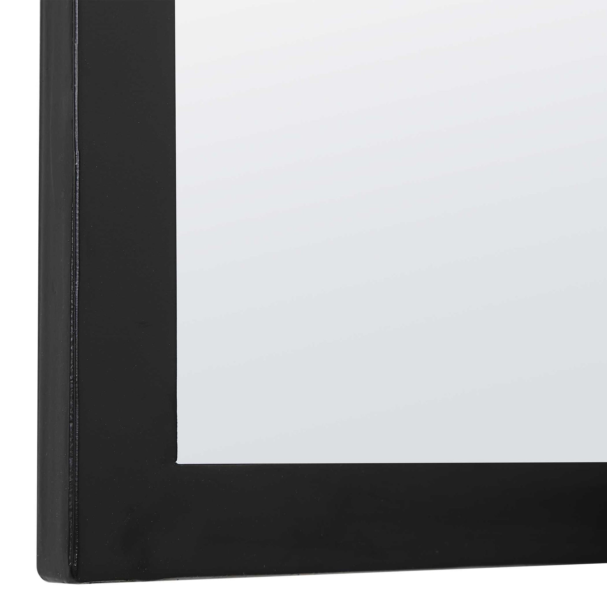 Garrick Arched Satin Black Wall Mirror