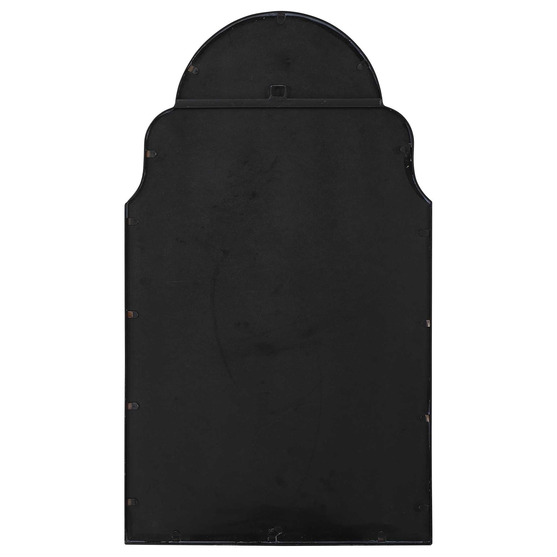 Garrick Arched Satin Black Wall Mirror