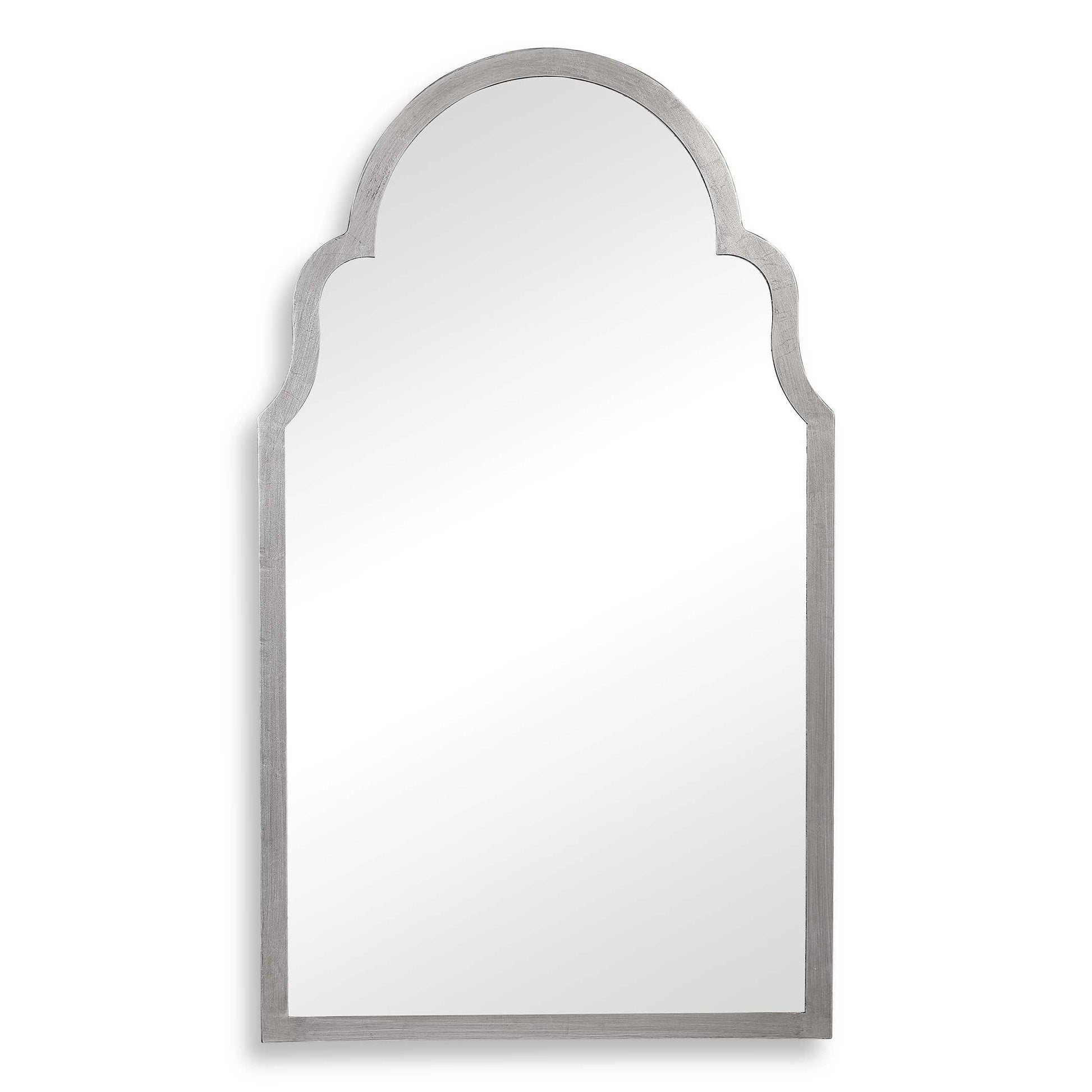 Halcyon Arched Silver Iron Wall Mirror