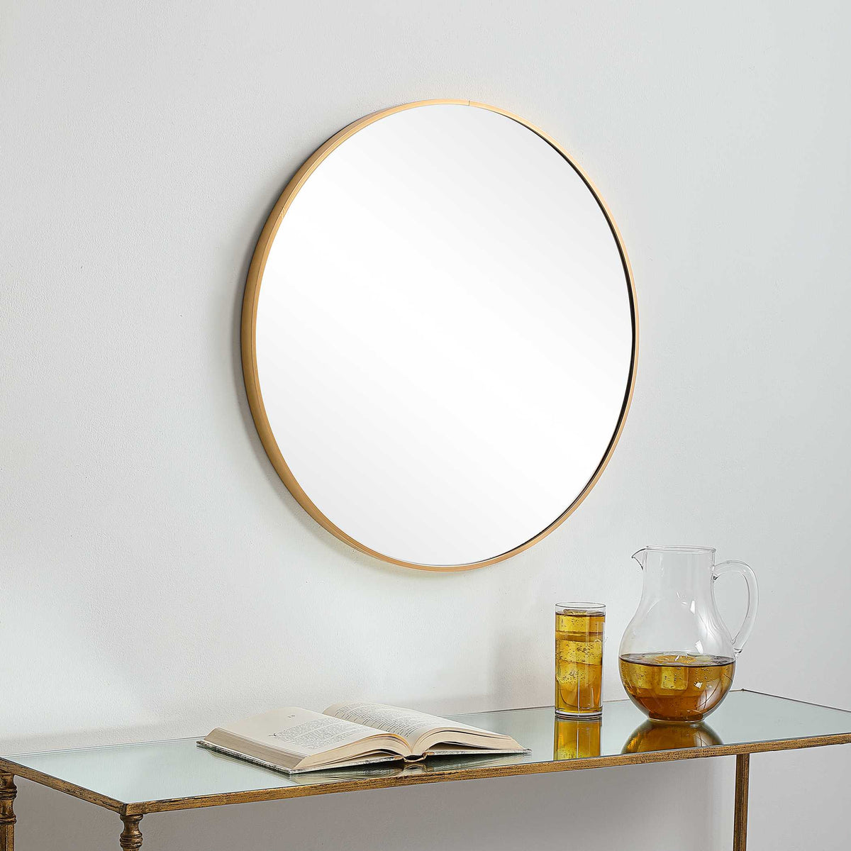 Lorenza Round Gold Wall Mirror
