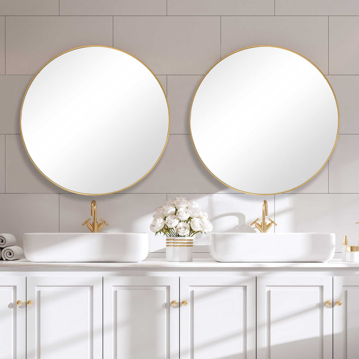 Lorenza Round Gold Wall Mirror