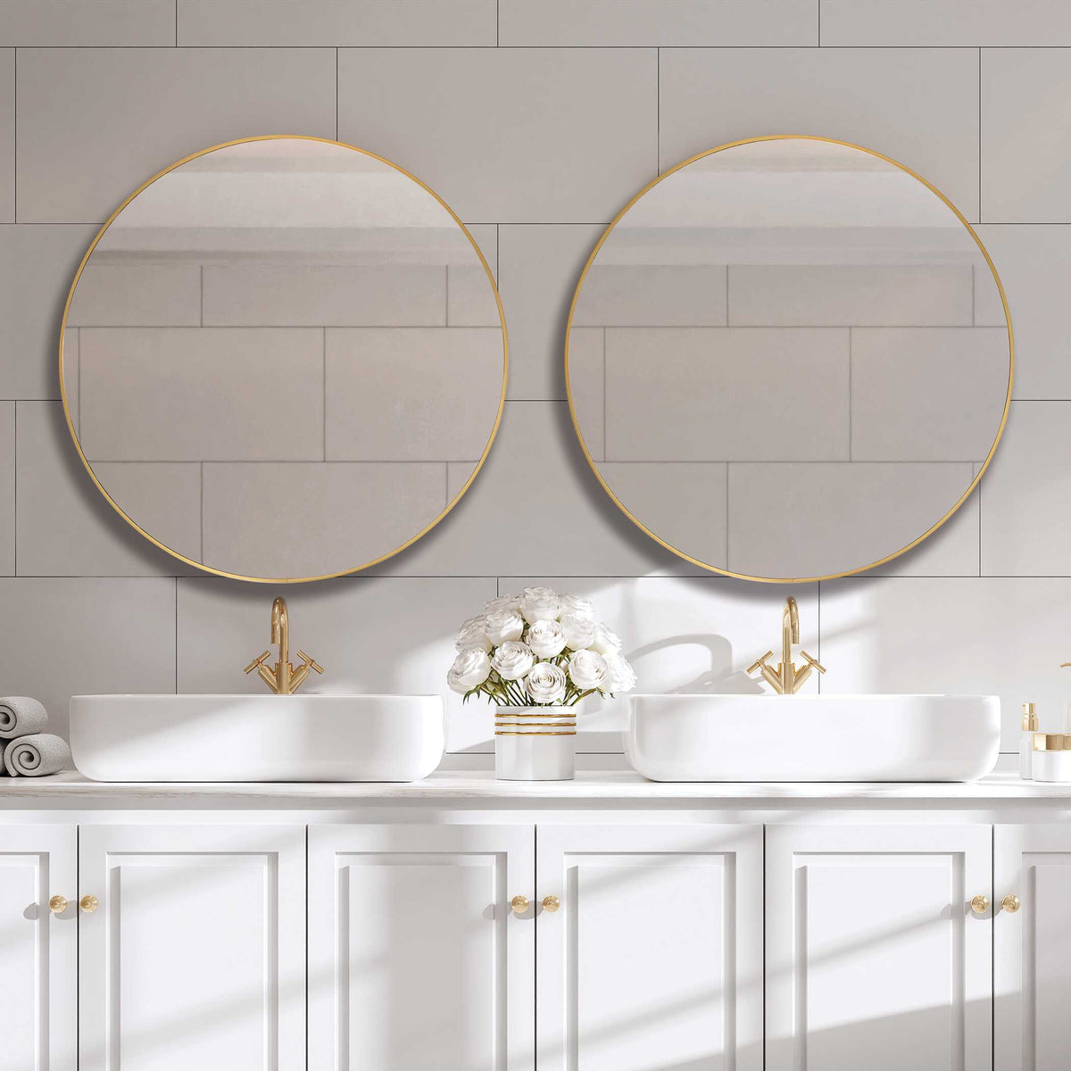 Lorenza Round Gold Wall Mirror