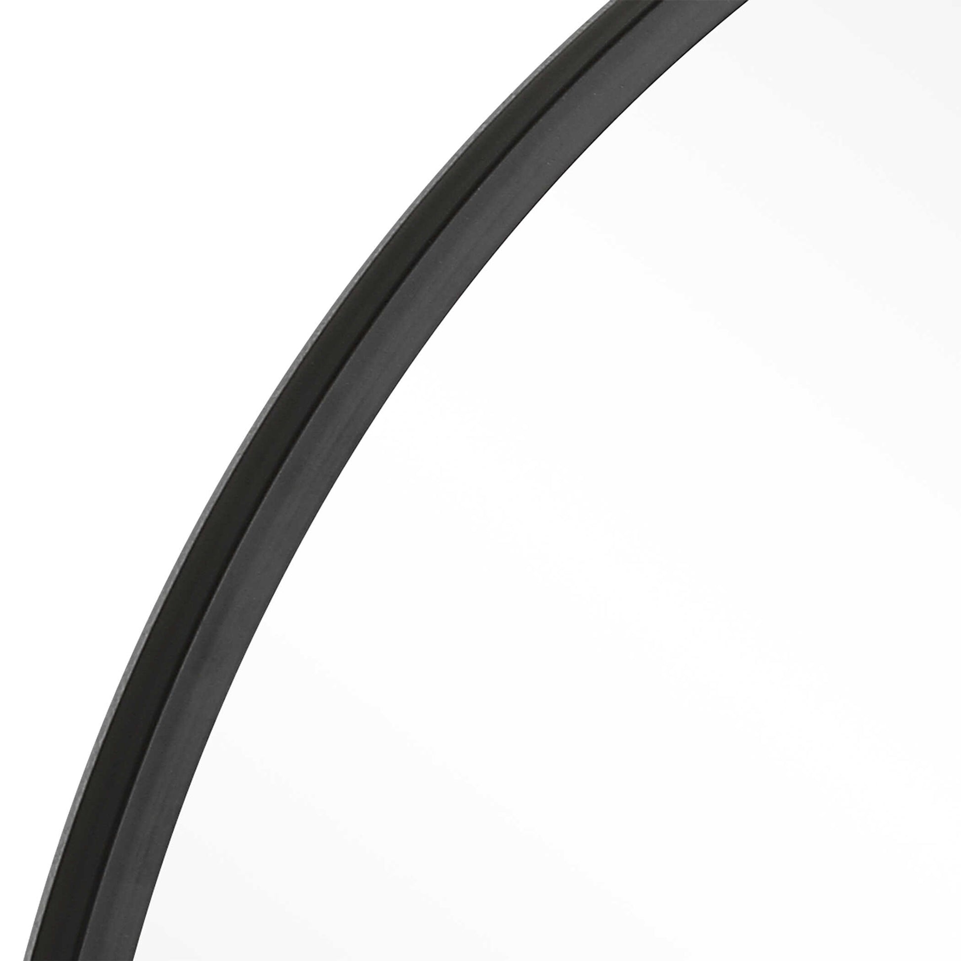 Lindral Round Matte Black Wall Mirror
