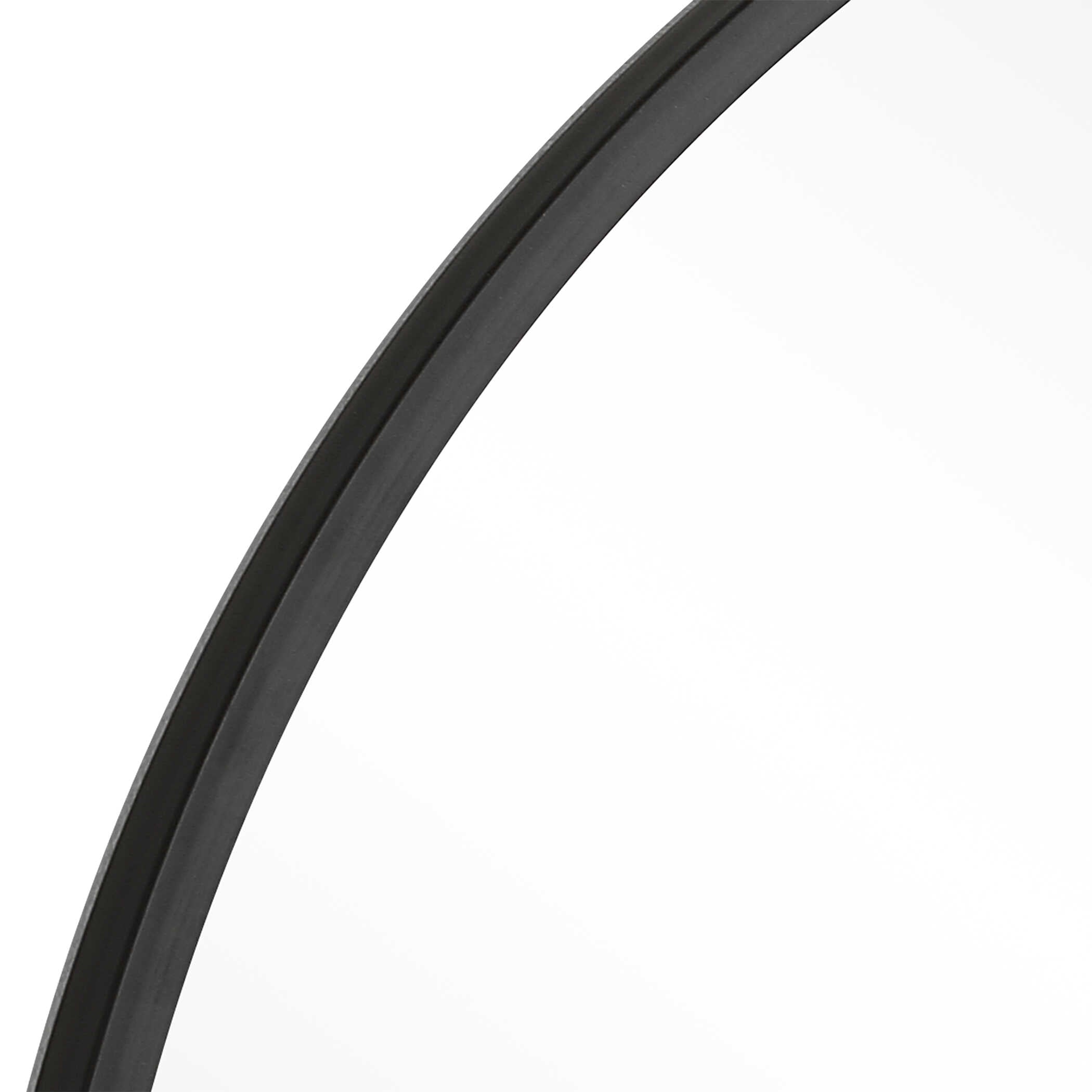 Lindral Round Matte Black Wall Mirror