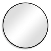 Lindral Round Matte Black Wall Mirror