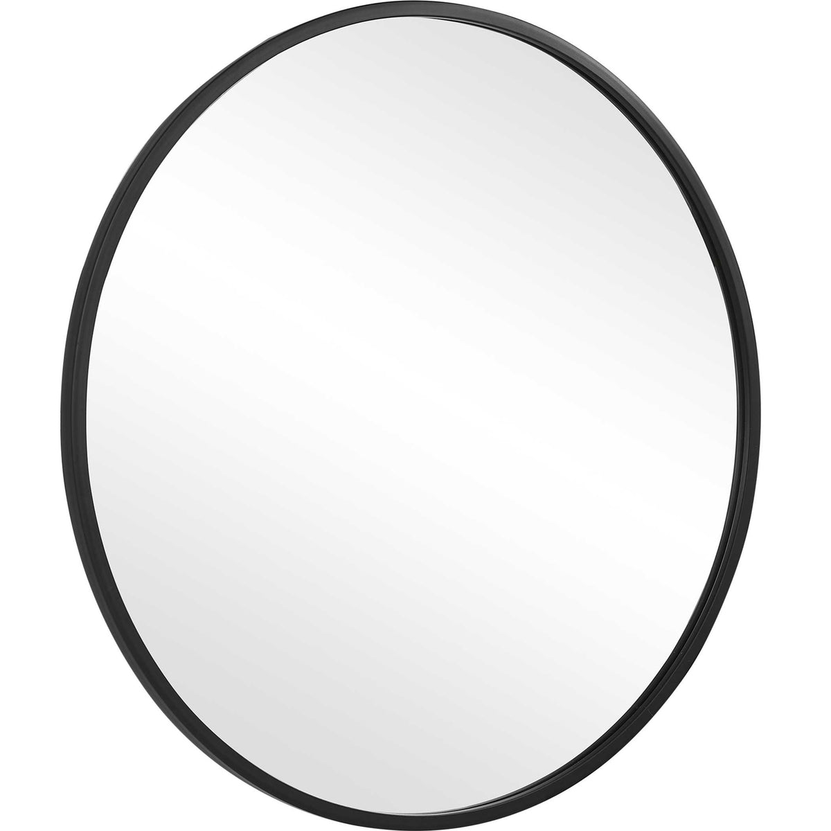 Lisette Round Matte Black Wall Mirror