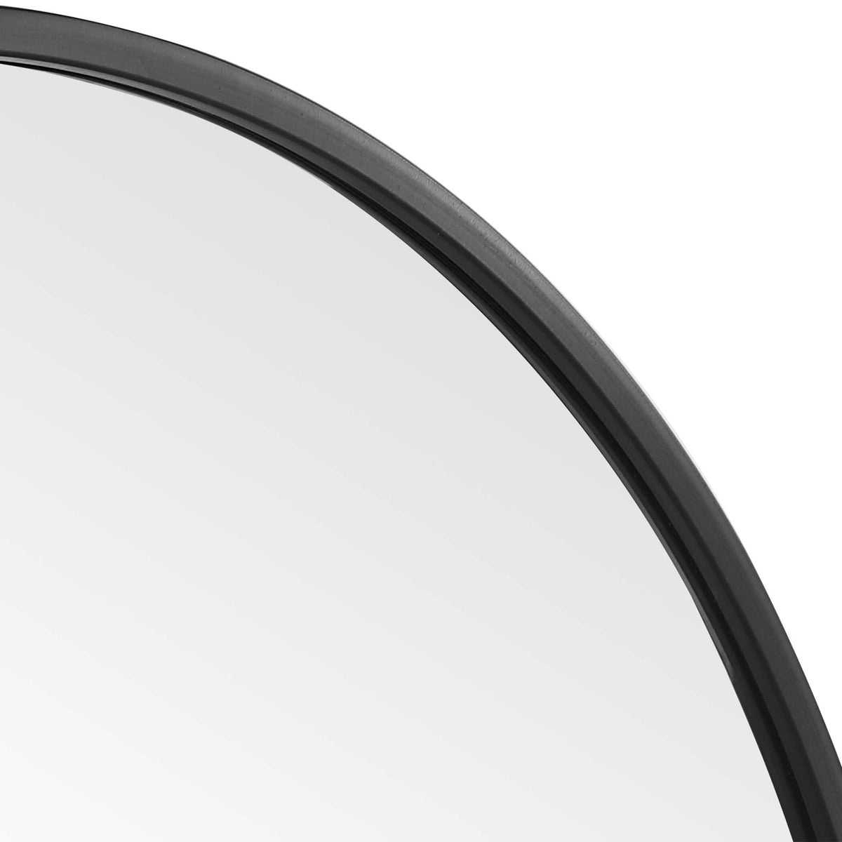 Lisette Round Matte Black Wall Mirror