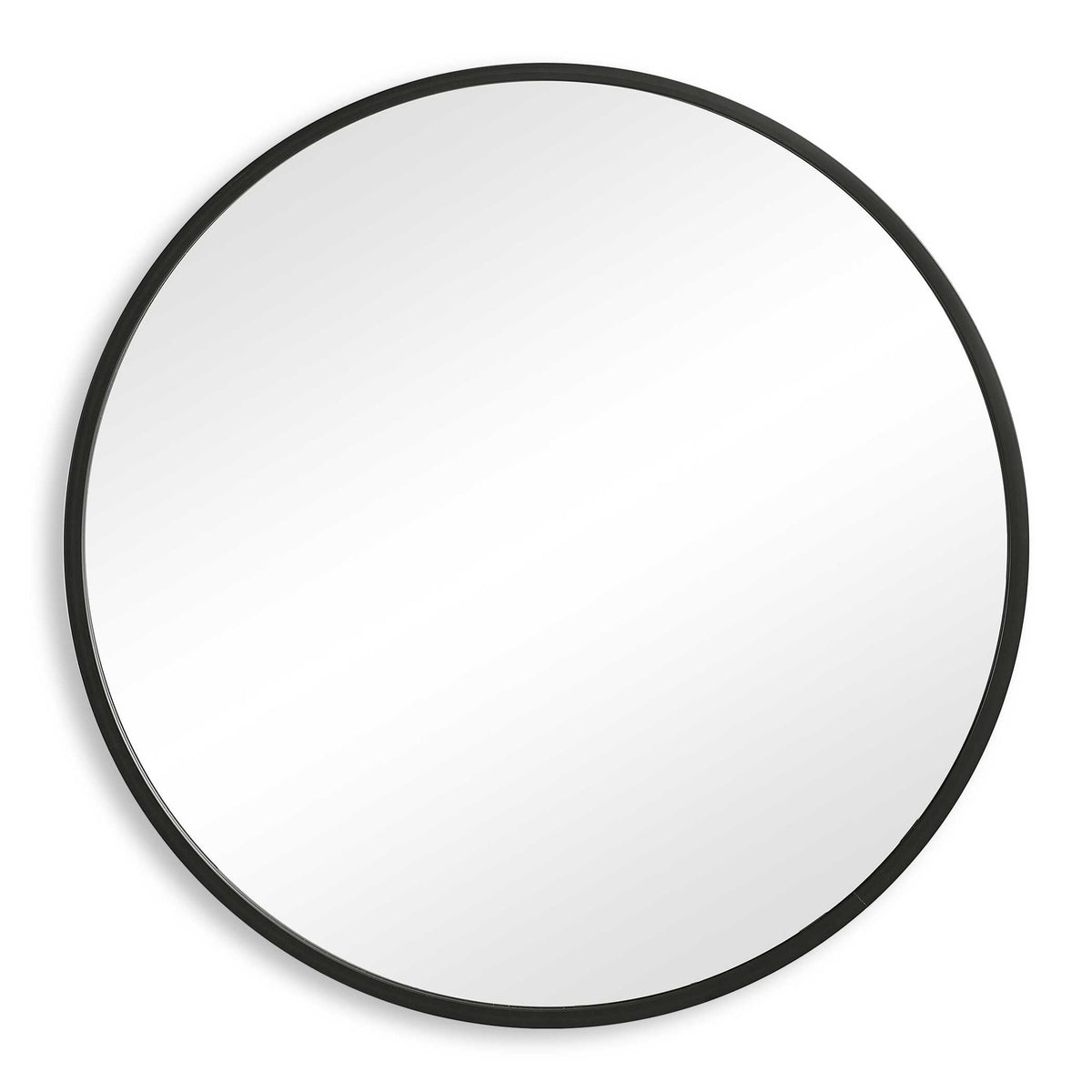 Lisette Round Matte Black Wall Mirror