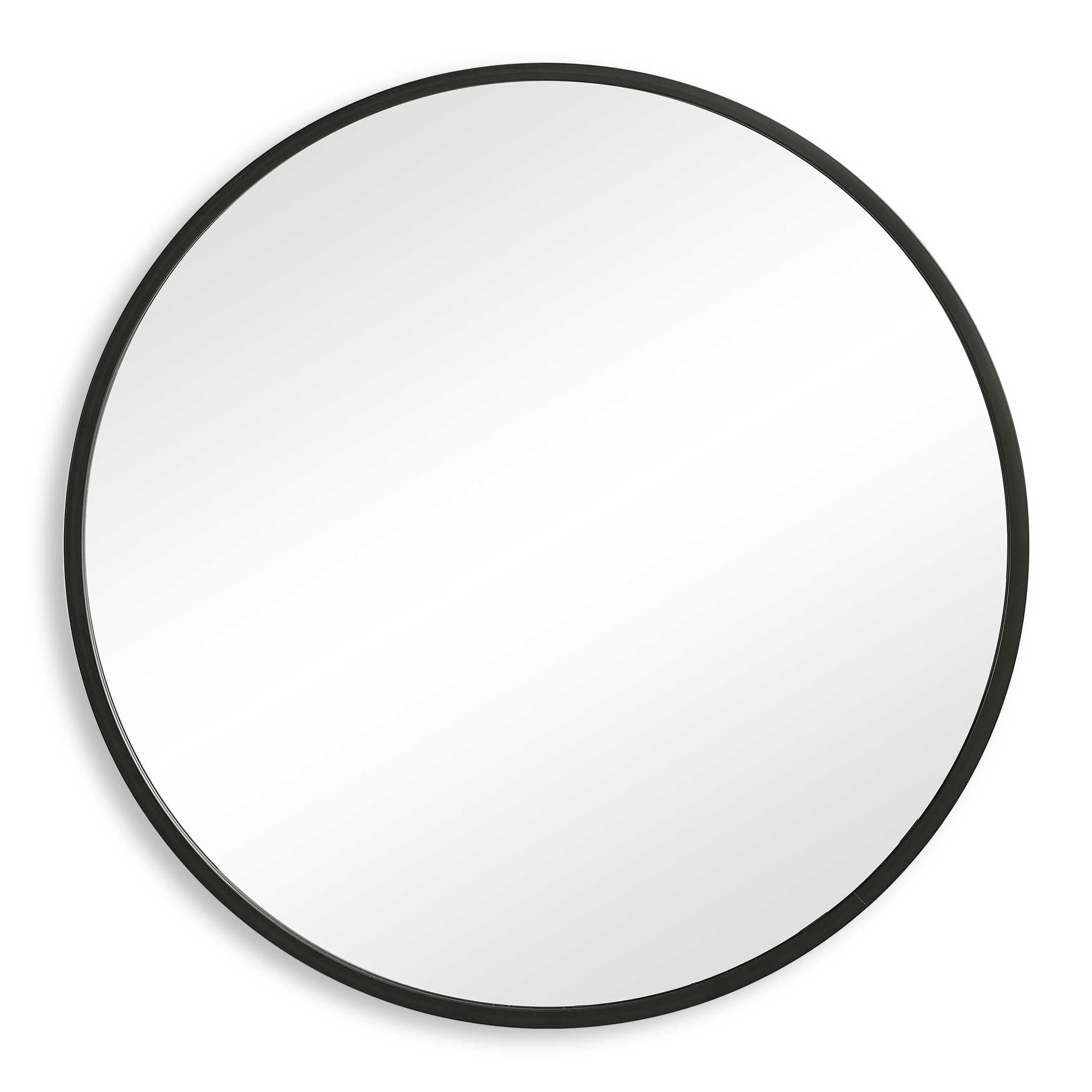 Lisette Round Matte Black Wall Mirror