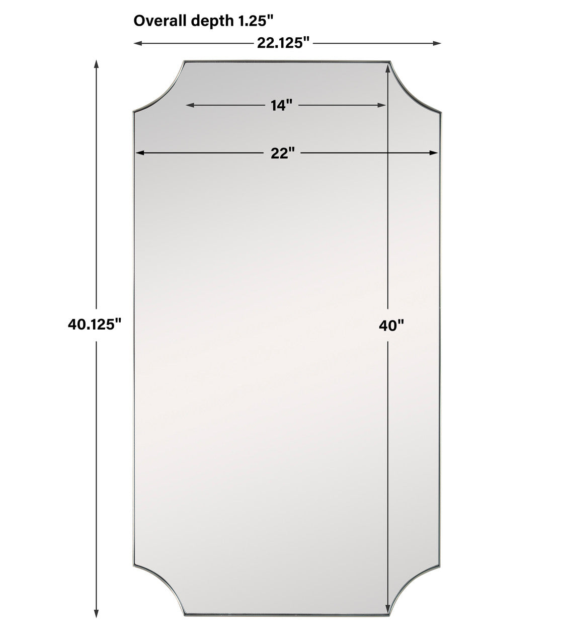 Uttermost Lennox Brass Scalloped Corner Mirror
