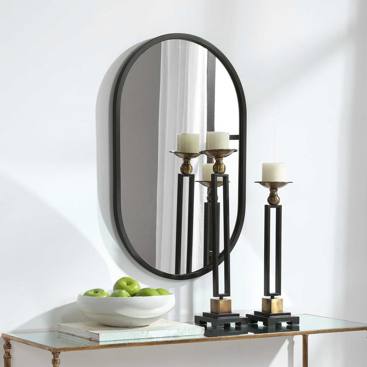 Marchetti Matte Black Wall Mirror
